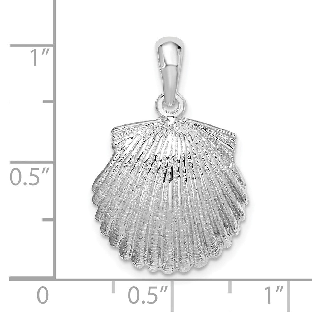 FJC Finejewelers 925 Sterling Silver Rhodium Plated Polished Scallop Shell Charm 25 x 16 mm