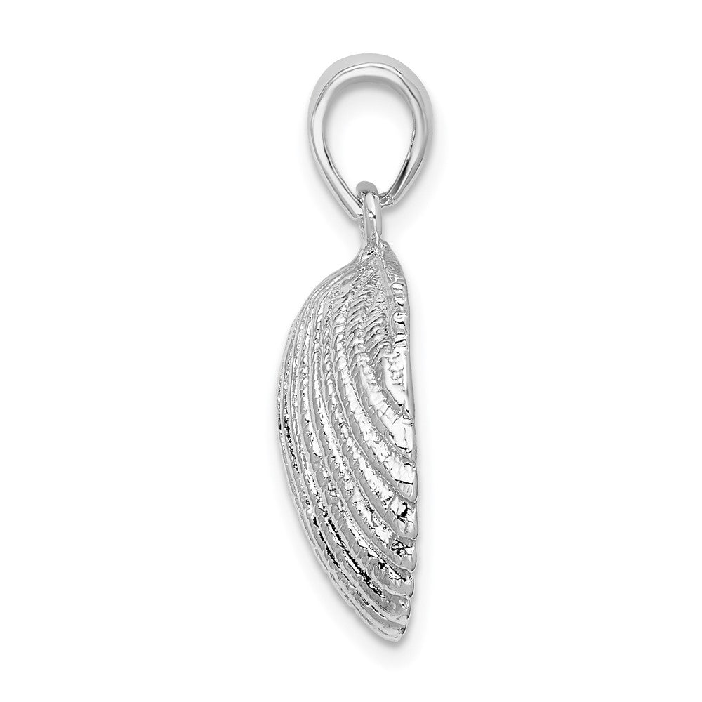 FJC Finejewelers 925 Sterling Silver Rhodium Plated Polished Scallop Shell Charm 25 x 16 mm