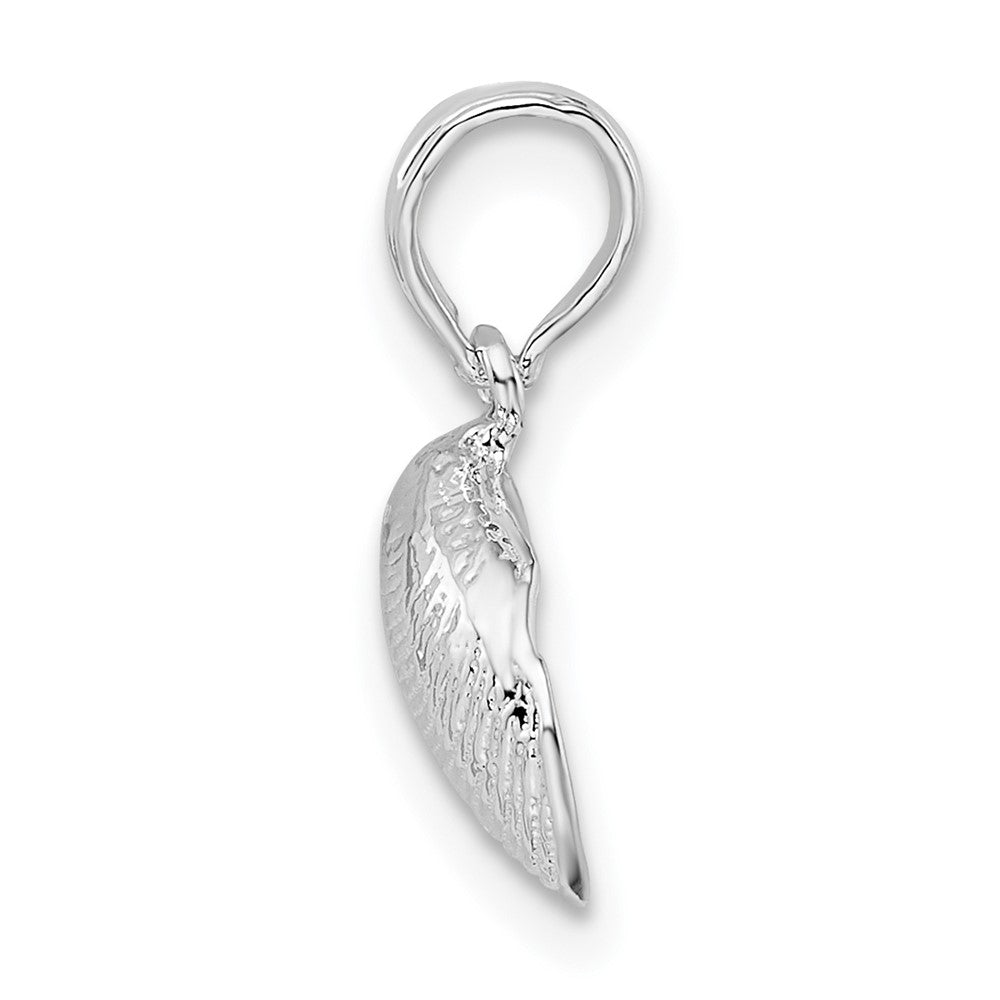 FJC Finejewelers 925 Sterling Silver Rhodium Plated Polished Clam Shell Charm 15 x 10 mm