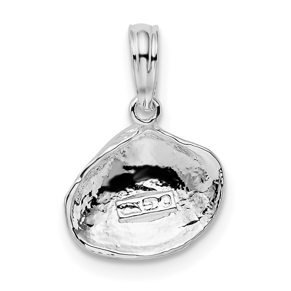 FJC Finejewelers 925 Sterling Silver Rhodium Plated Polished Clam Shell Charm 15 x 10 mm