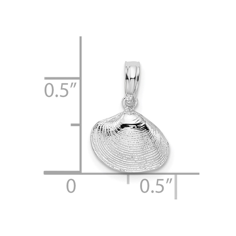 FJC Finejewelers 925 Sterling Silver Rhodium Plated Polished Clam Shell Charm 15 x 10 mm
