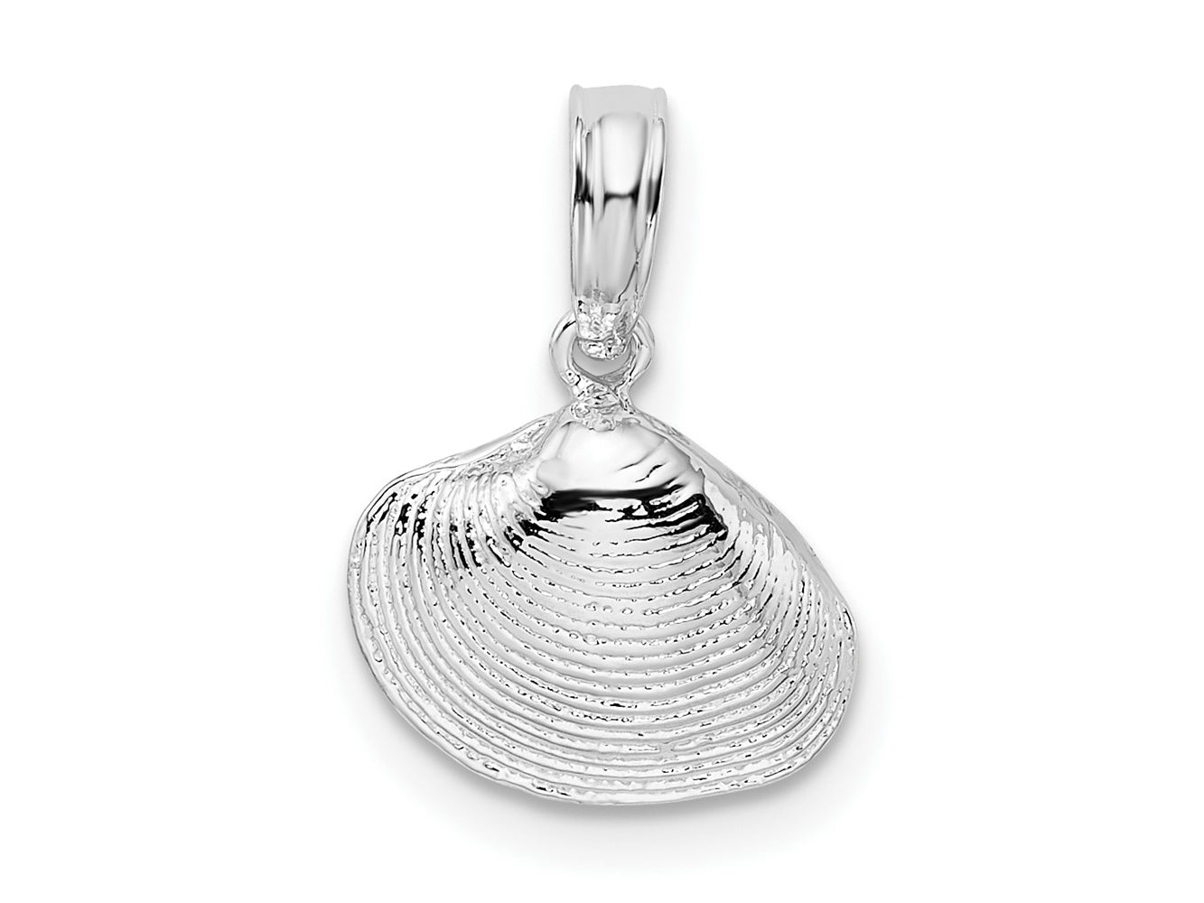 FJC Finejewelers 925 Sterling Silver Rhodium Plated Polished Clam Shell Charm 15 x 10 mm