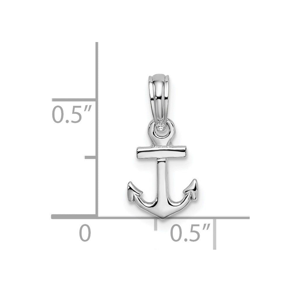 FJC Finejewelers 925 Sterling Silver Polished 3D Mini Anchor Charm 16 x 7 mm