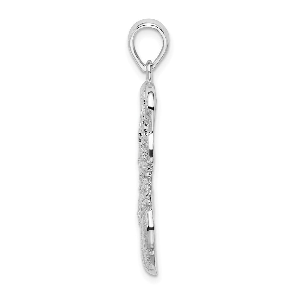 FJC Finejewelers 925 Sterling Silver Rhodium Plated Polished Basketball in Net Charm 23 mm