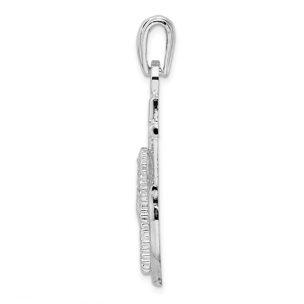 FJC Finejewelers 925 Sterling Silver Rhodium Plated Polished Anchor with Seahorse Charm 40 x 21 mm