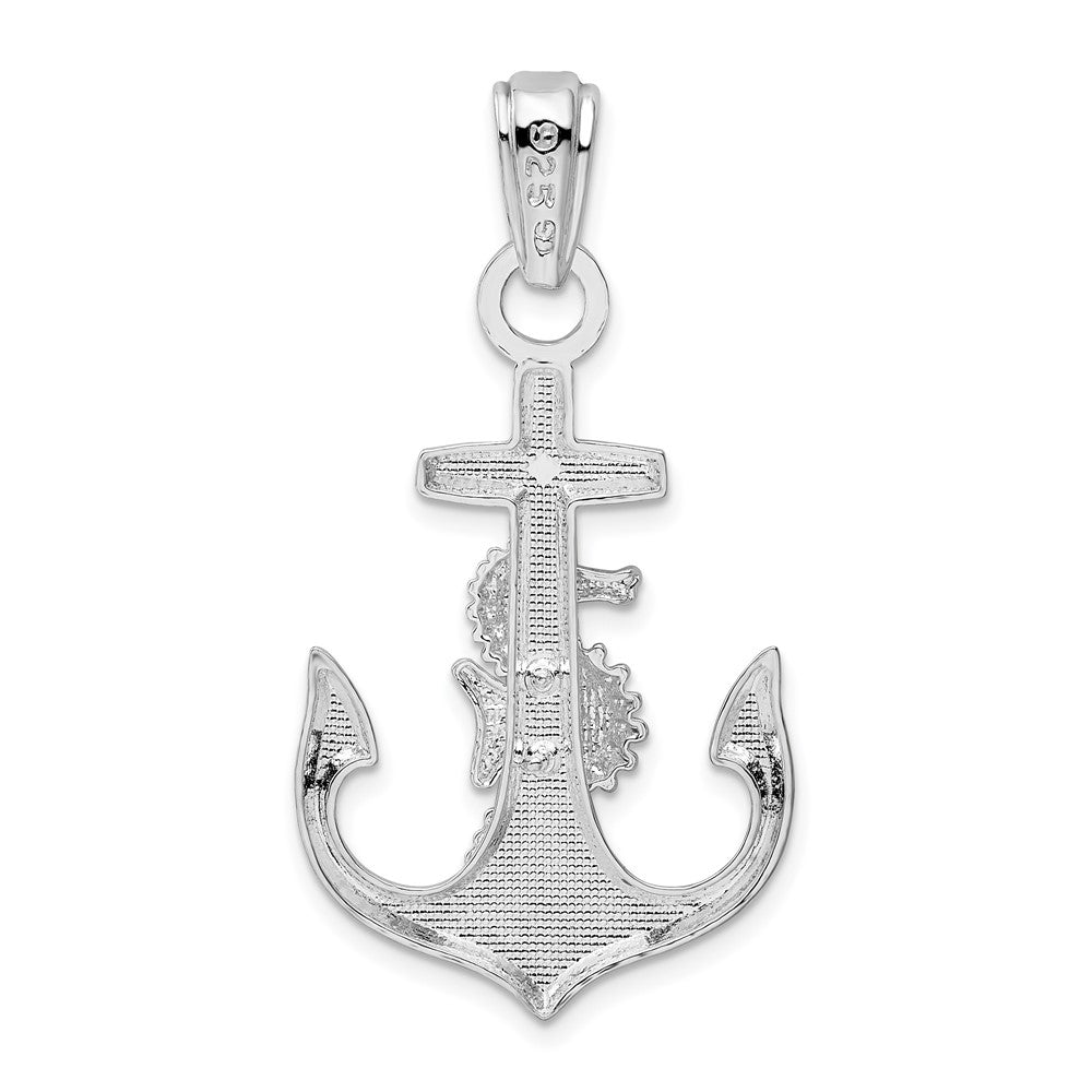 FJC Finejewelers 925 Sterling Silver Rhodium Plated Polished Anchor with Seahorse Charm 40 x 21 mm
