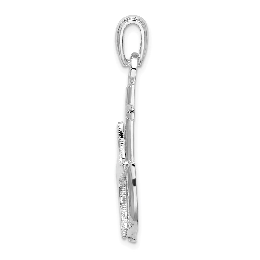 FJC Finejewelers 925 Sterling Silver Rhodium Plated Polished Anchor with Starfish Charm 39 x 20 mm