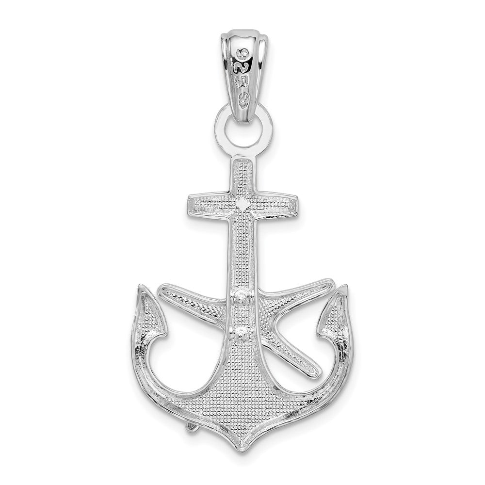 FJC Finejewelers 925 Sterling Silver Rhodium Plated Polished Anchor with Starfish Charm 39 x 20 mm