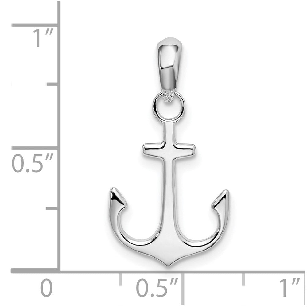 FJC Finejewelers 925 Sterling Silver Rhodium Plated Polished Anchor Charm 23 x 12 mm