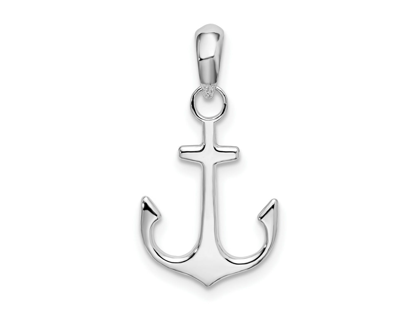 FJC Finejewelers 925 Sterling Silver Rhodium Plated Polished Anchor Charm 23 x 12 mm