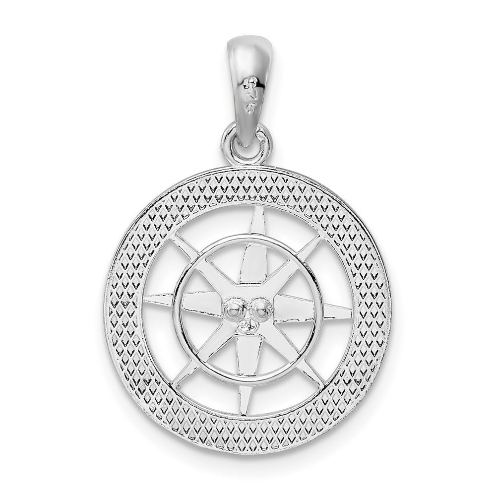 FJC Finejewelers 925 Sterling Silver Rhodium Plated Polished Nautical Compass Charm 24 x 16 mm