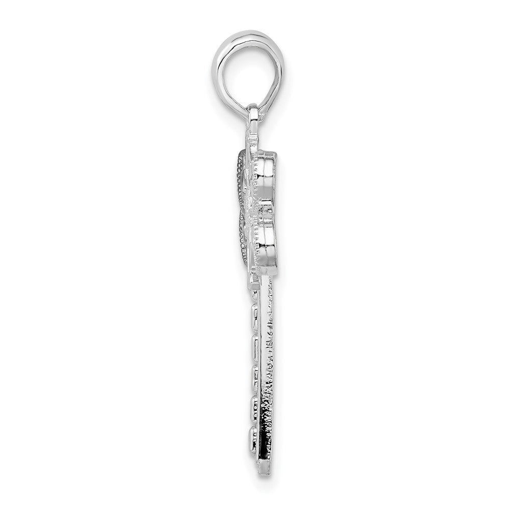 FJC Finejewelers 925 Sterling Silver Rhodium Plated Polished Cut-out Dragonfly Charm 29 mm