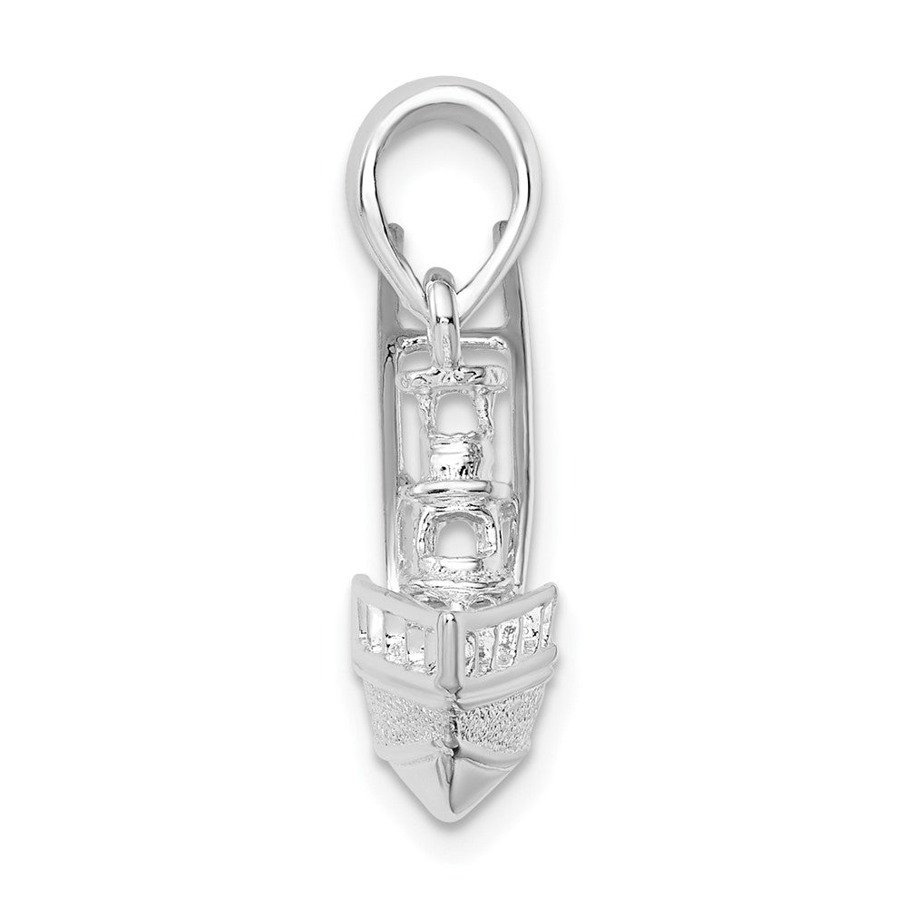 FJC Finejewelers 925 Sterling Silver Rhodium Plated Polished 3D Sportfishing Boat Charm 21 x 31 mm