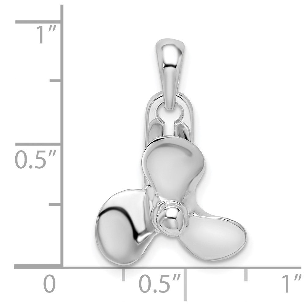 FJC Finejewelers 925 Sterling Silver Rhodium Plated Polished Moveable 3D Propeller Charm 23 x 15 mm
