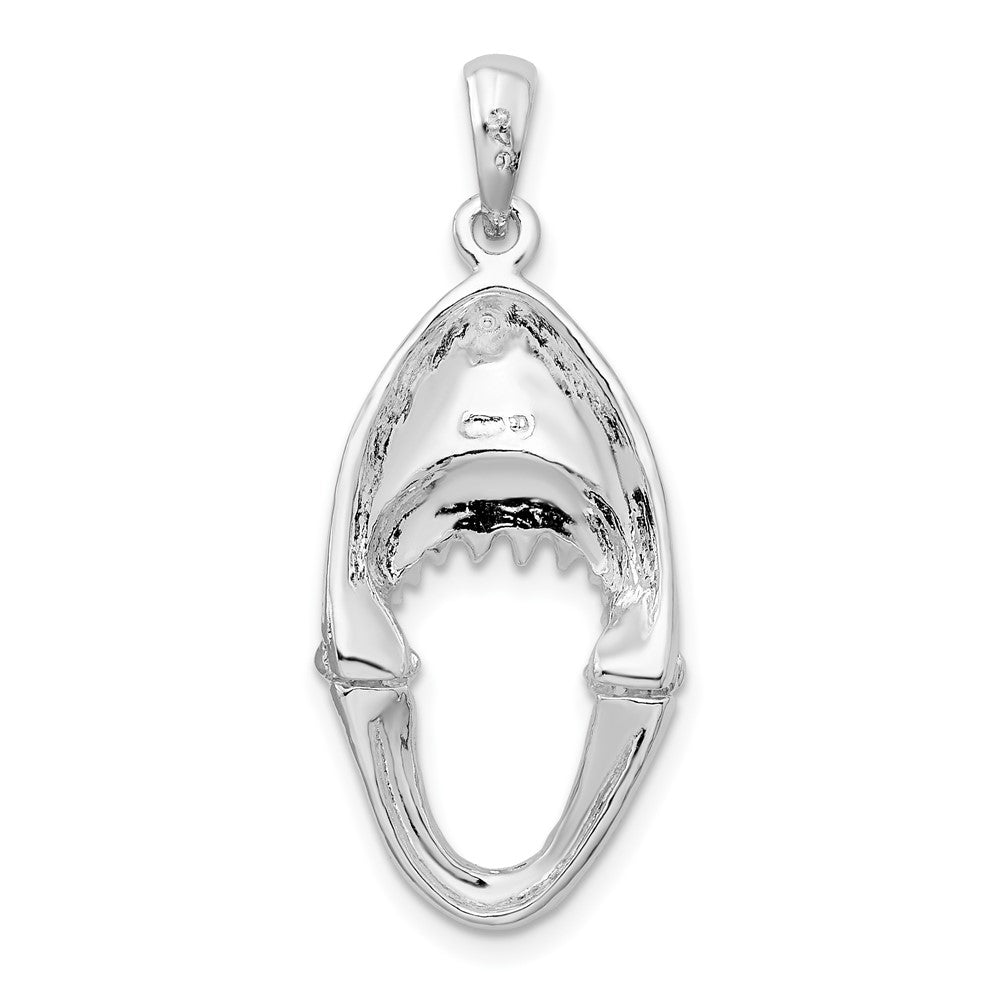 FJC Finejewelers 925 Sterling Silver Rhodium Plated Polished Moveable Shark Head Charm 13 mm