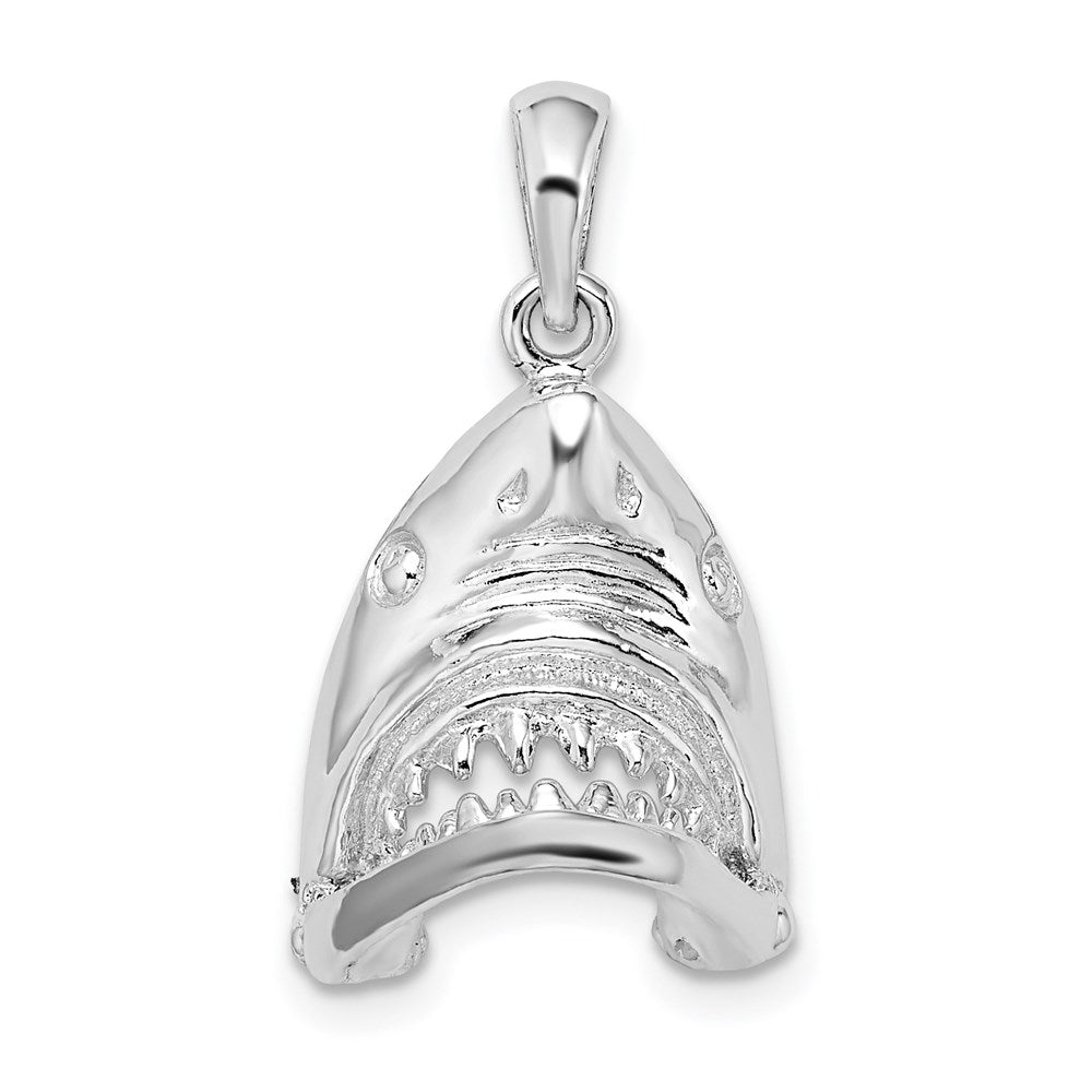 FJC Finejewelers 925 Sterling Silver Rhodium Plated Polished Moveable Shark Head Charm 13 mm