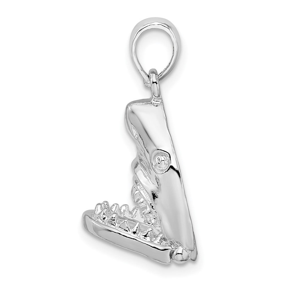 FJC Finejewelers 925 Sterling Silver Rhodium Plated Polished Moveable Shark Head Charm 13 mm