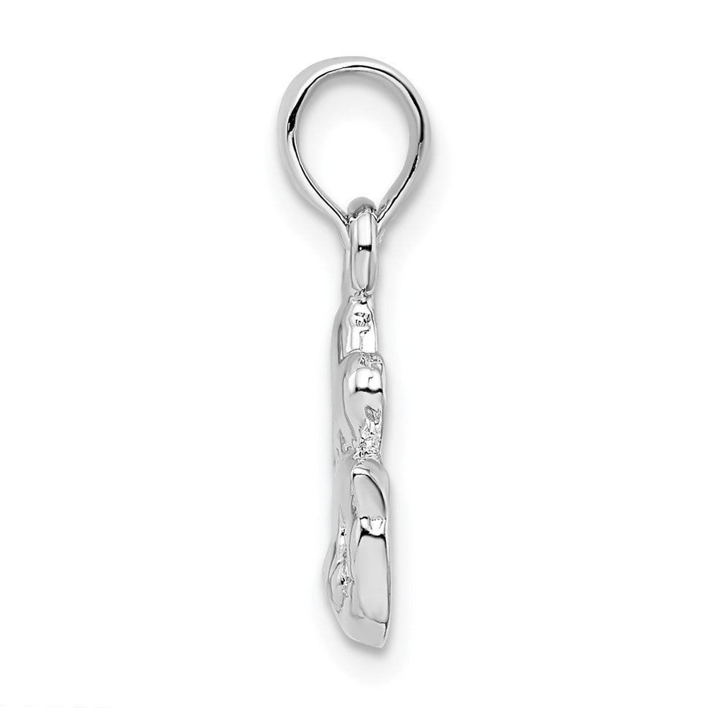 FJC Finejewelers 925 Sterling Silver Rhodium Plated Polished I Heart My Cat Charm 15 mm