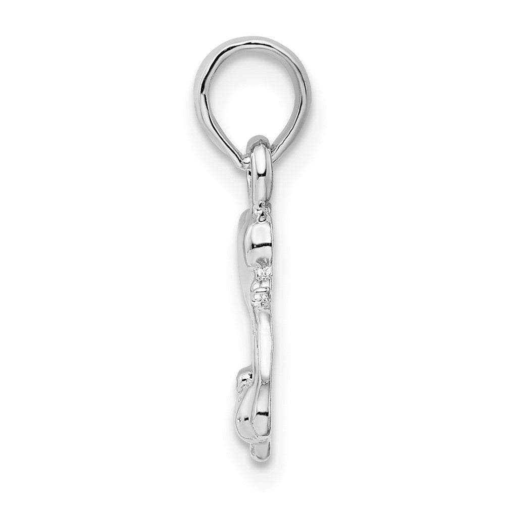 FJC Finejewelers 925 Sterling Silver Rhodium Plated Polished I Heart My Dog Charm 15 mm