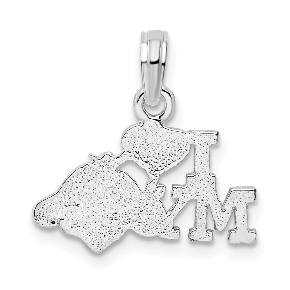 FJC Finejewelers 925 Sterling Silver Rhodium Plated Polished I Heart My Dog Charm 15 mm