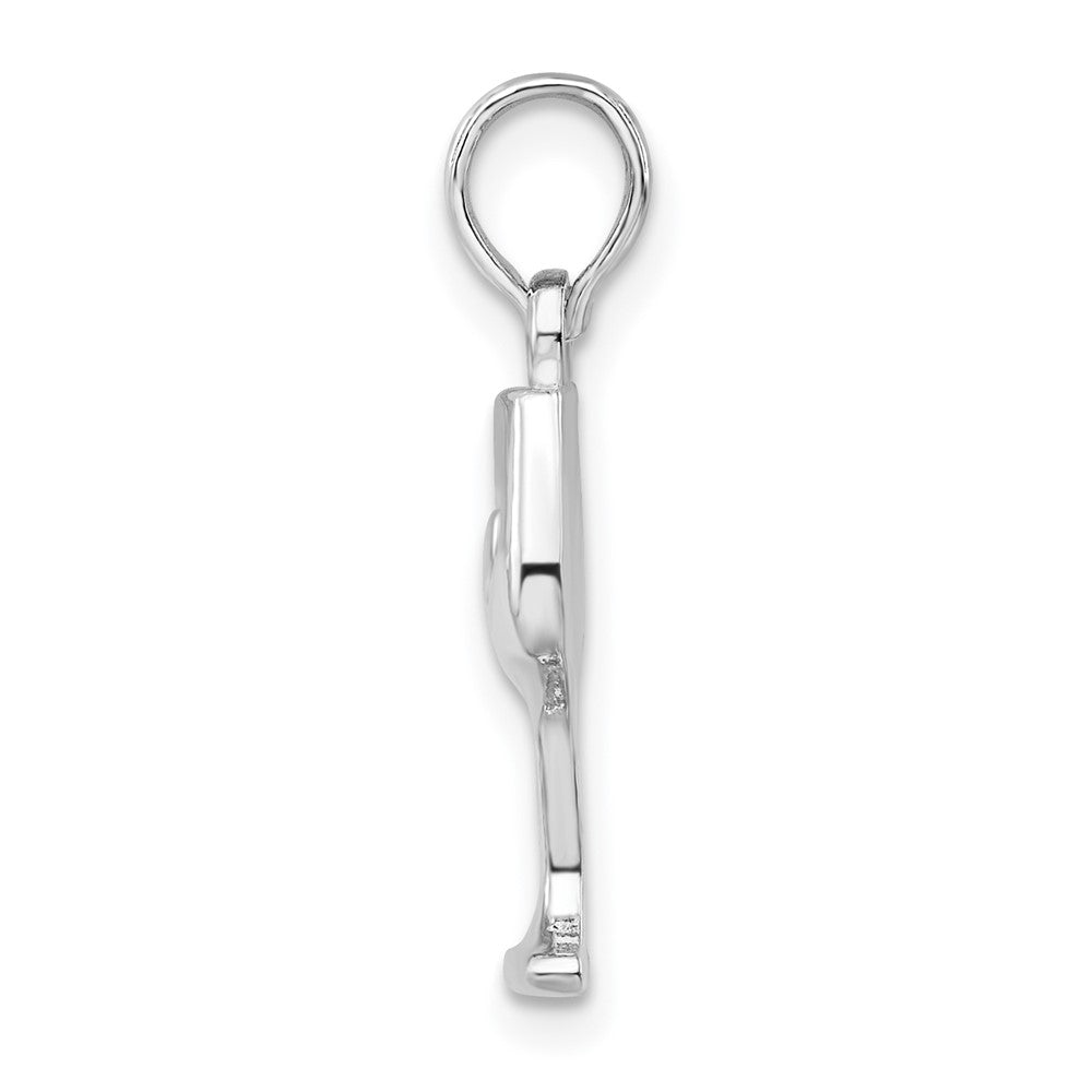 FJC Finejewelers 925 Sterling Silver Rhodium Plated Polished Wine Glass Charm 22 x 7 mm