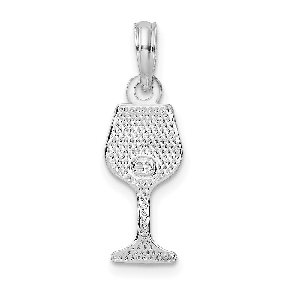 FJC Finejewelers 925 Sterling Silver Rhodium Plated Polished Wine Glass Charm 22 x 7 mm