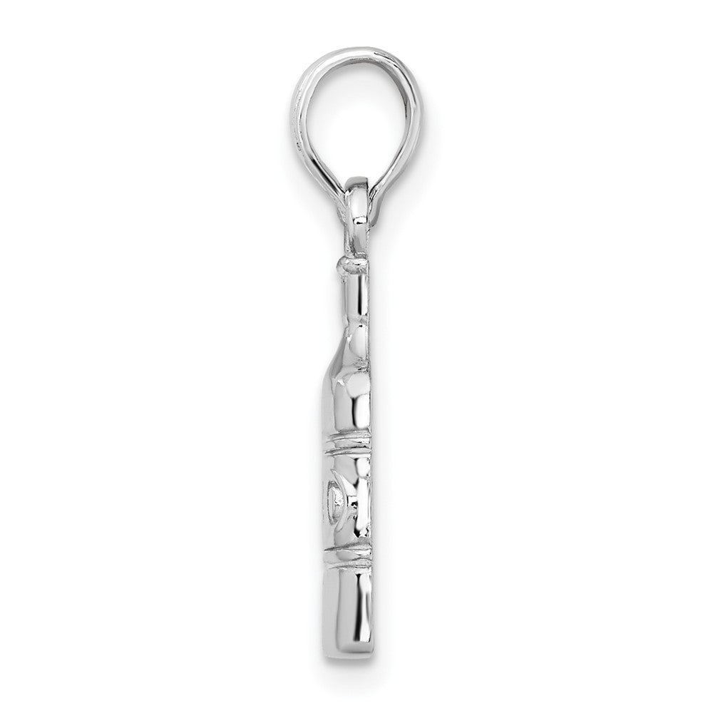 FJC Finejewelers 925 Sterling Silver Rhodium Plated Polished Wine Bottle Charm 22 x 5 mm