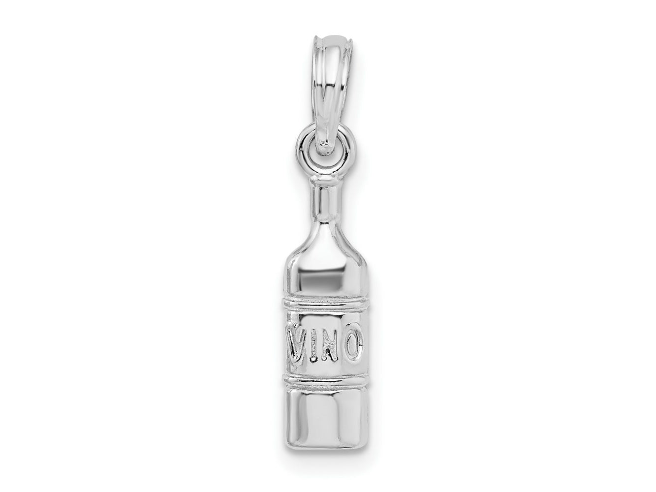 FJC Finejewelers 925 Sterling Silver Rhodium Plated Polished Wine Bottle Charm 22 x 5 mm