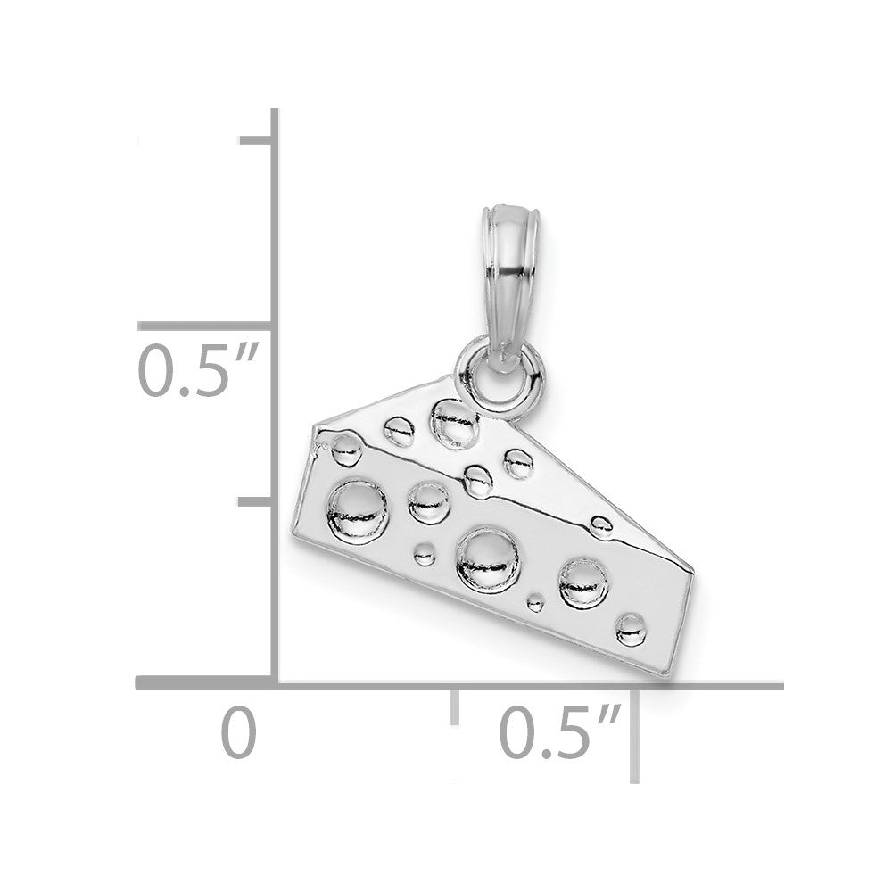 FJC Finejewelers 925 Sterling Silver Rhodium Plated Polished Cheese Wedge Charm 17 x 14 mm