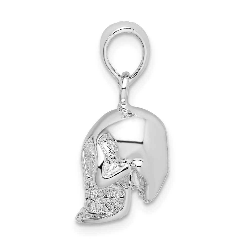 FJC Finejewelers 925 Sterling Silver Rhodium Plated Polished 3D Skull Charm 22 x 9 mm