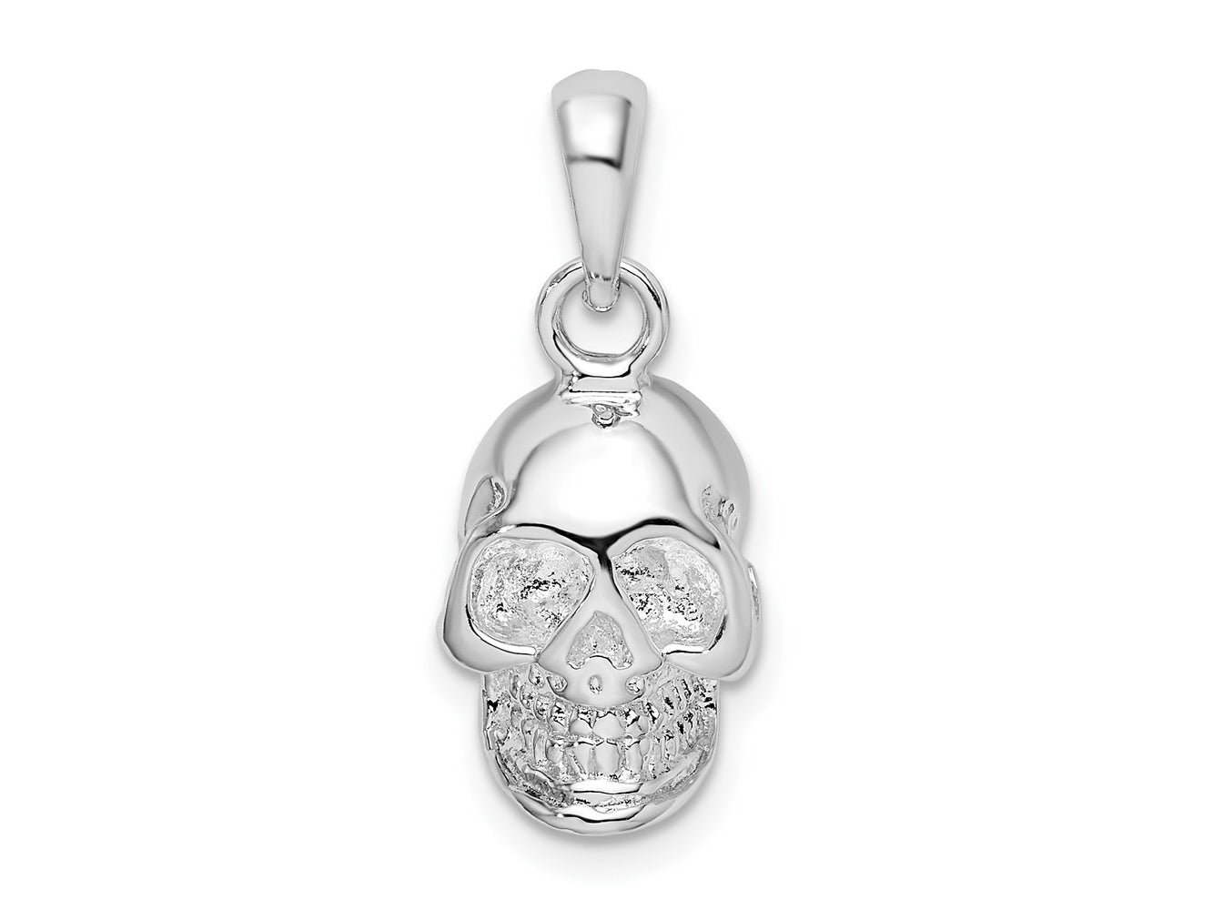 FJC Finejewelers 925 Sterling Silver Rhodium Plated Polished 3D Skull Charm 22 x 9 mm