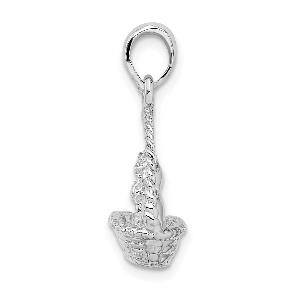 FJC Finejewelers 925 Sterling Silver Polished 3D Kittens in Basket Charm 16 mm