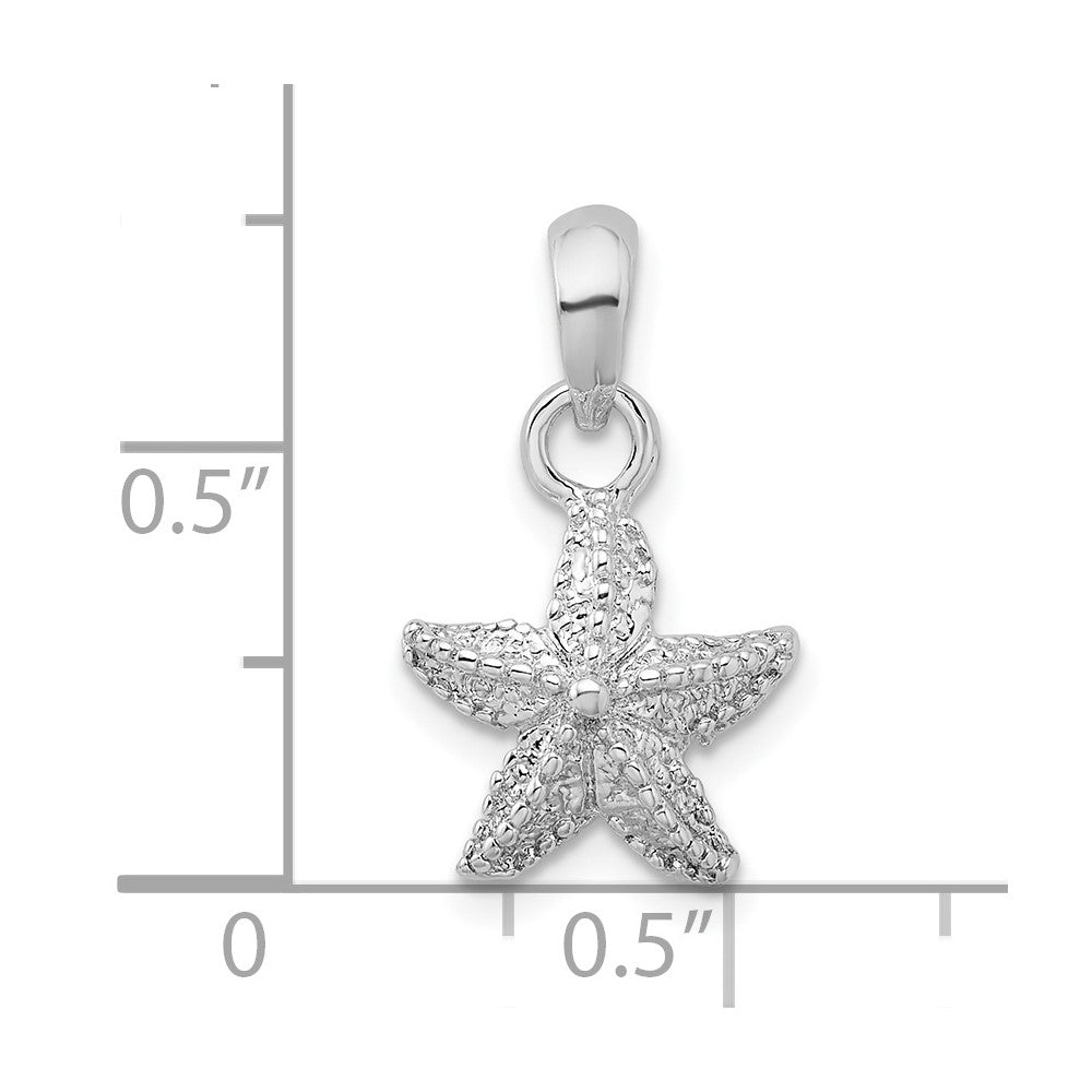 FJC Finejewelers 925 Sterling Silver Rhodium Plated Polished Starfish Charm 21 x 10 mm