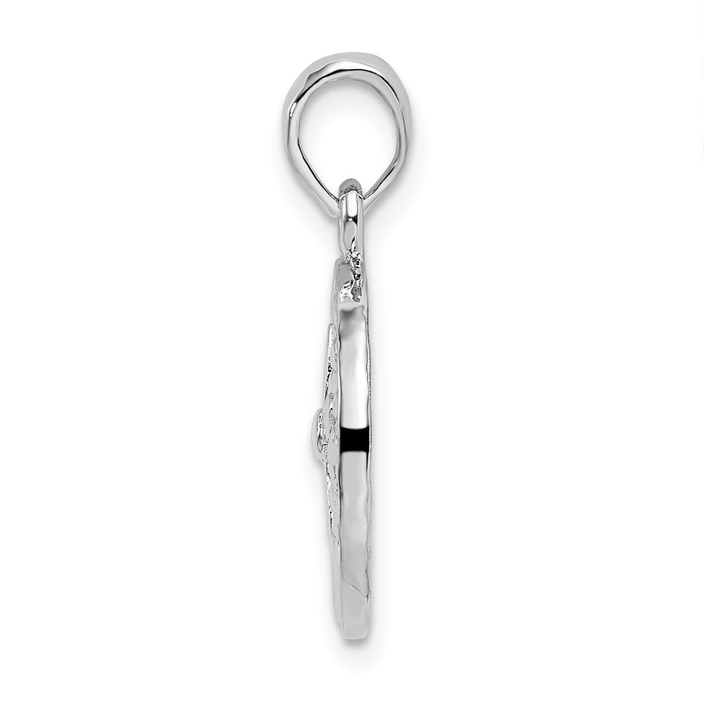 FJC Finejewelers 925 Sterling Silver Rhodium Plated Polished Sand Dollar Charm 22 x 15 mm