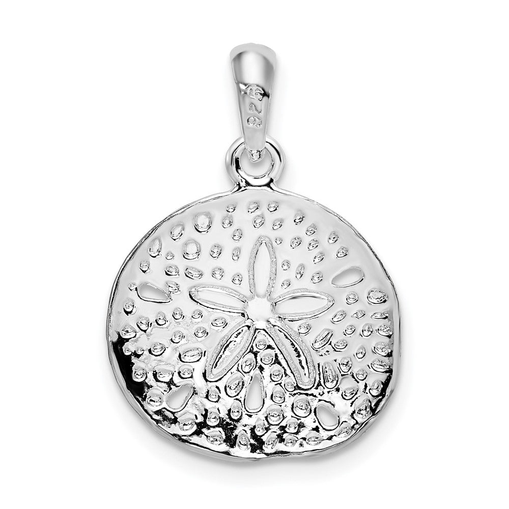FJC Finejewelers 925 Sterling Silver Rhodium Plated Polished Sand Dollar Charm 22 x 15 mm