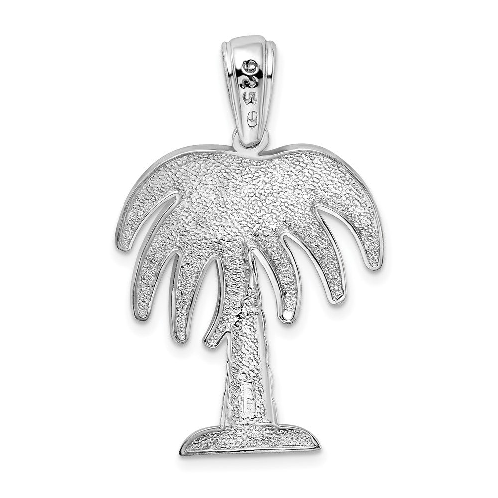 FJC Finejewelers 925 Sterling Silver Rhodium Plated Polished Charleston Palm Tree Charm 34 x 22 mm