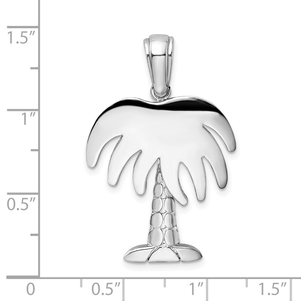 FJC Finejewelers 925 Sterling Silver Rhodium Plated Polished Charleston Palm Tree Charm 34 x 22 mm