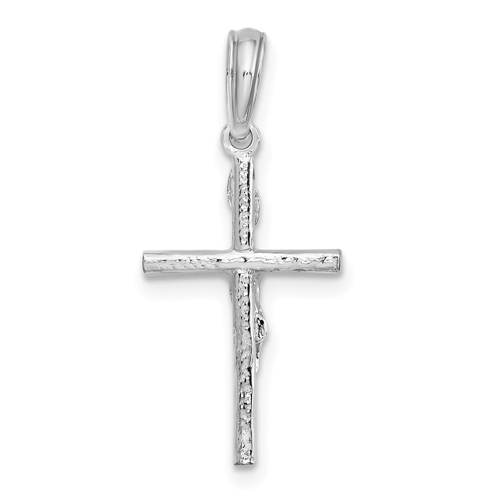 FJC Finejewelers 925 Sterling Silver Rhodium Plated Polished Thin Crucifix Charm 11 mm