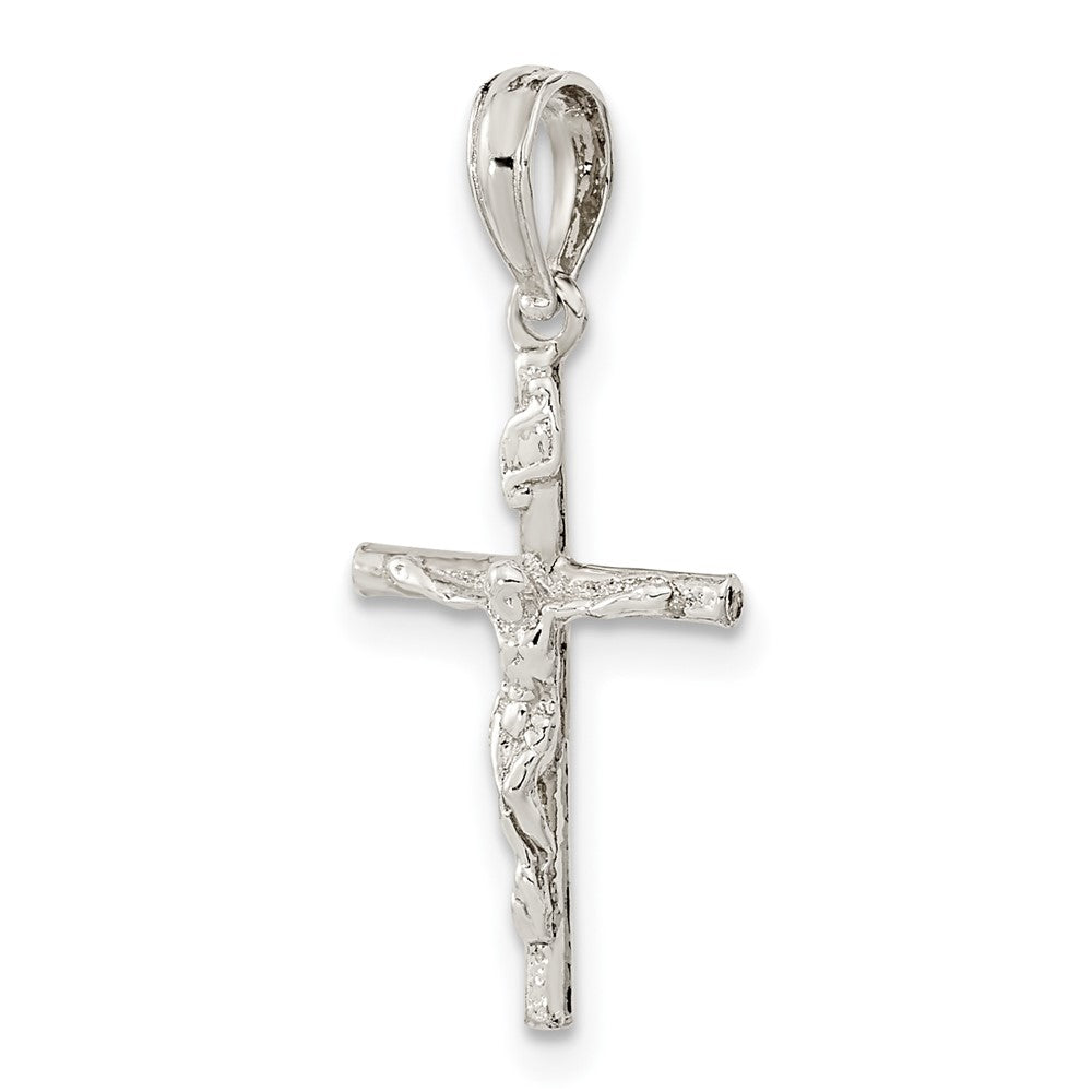 FJC Finejewelers 925 Sterling Silver Rhodium Plated Polished Thin Crucifix Charm 11 mm
