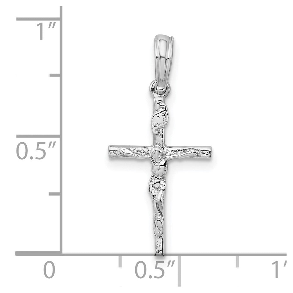 FJC Finejewelers 925 Sterling Silver Rhodium Plated Polished Thin Crucifix Charm 11 mm