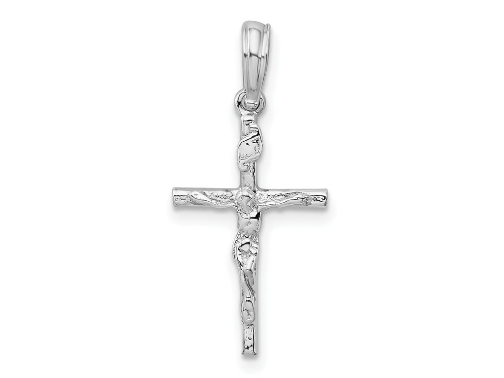 FJC Finejewelers 925 Sterling Silver Rhodium Plated Polished Thin Crucifix Charm 11 mm