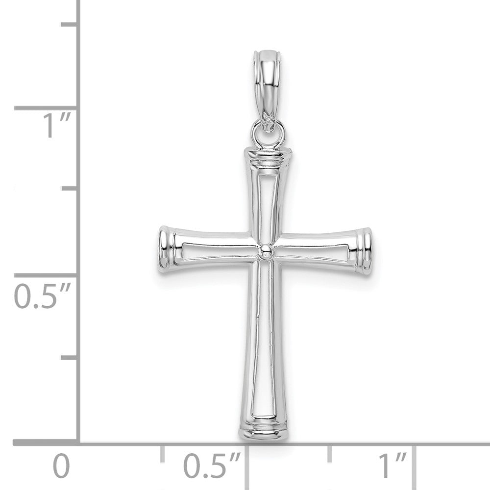 FJC Finejewelers 925 Sterling Silver Rhodium Plated Polished Tapered Center Cross Charm 16 mm