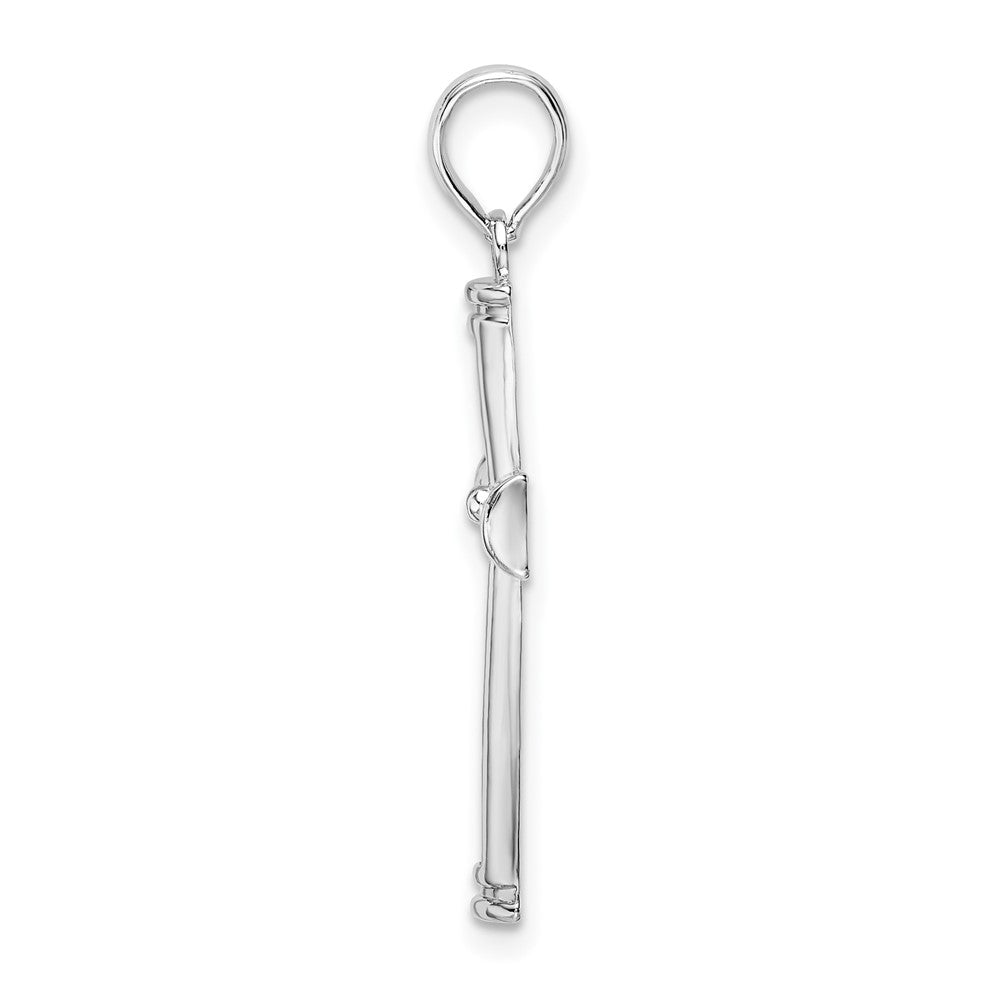 FJC Finejewelers 925 Sterling Silver Rhodium Plated Polished Tapered Center Cross Charm 16 mm