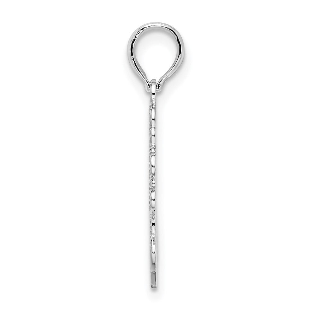 FJC Finejewelers 925 Sterling Silver Rhodium Plated Polished Fancy Lacy Cross Charm 13 mm