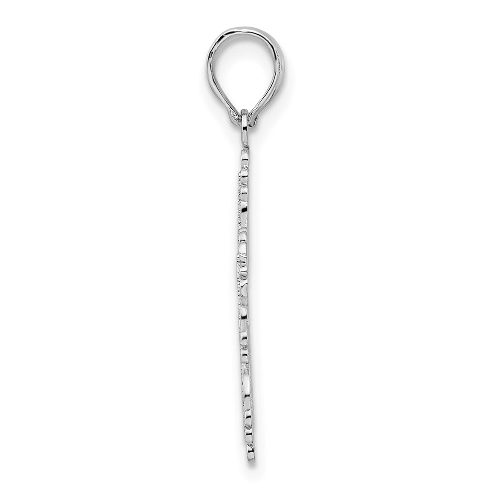 FJC Finejewelers 925 Sterling Silver Rhodium Plated Polished Lace Border Latin Cross Charm 13 mm