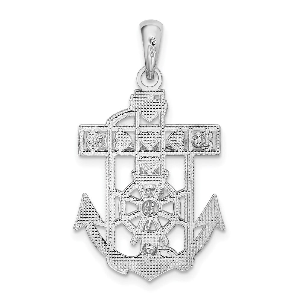 FJC Finejewelers 925 Sterling Silver Rhodium Plated Polished Mariners Crucifix Charm 16 mm