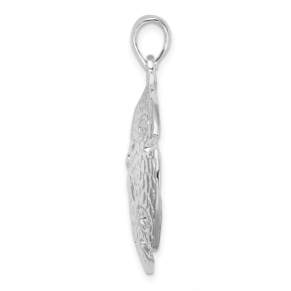 FJC Finejewelers 925 Sterling Silver Rhodium Plated Polished Large Sand Dollar Charm 33 x 24 mm
