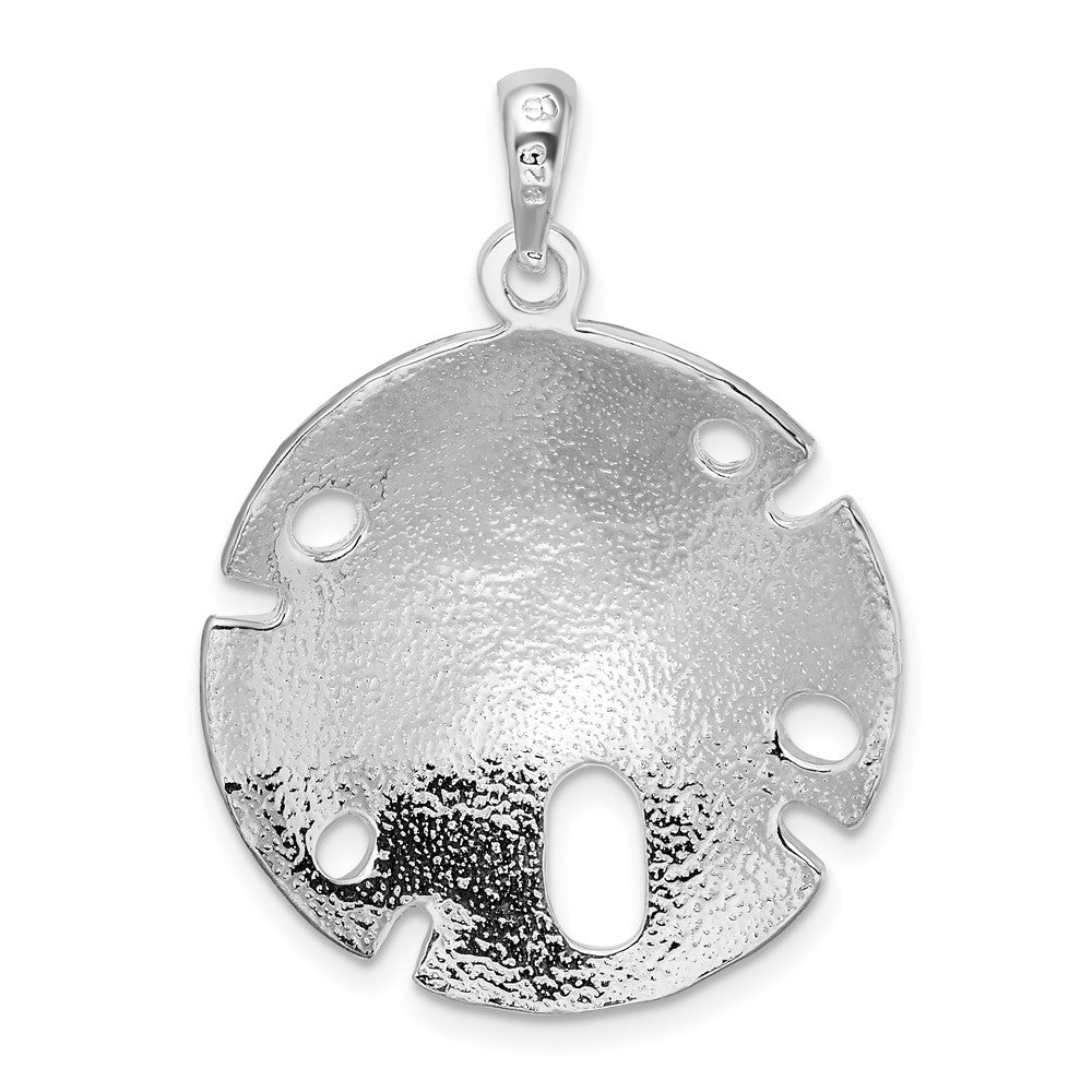 FJC Finejewelers 925 Sterling Silver Rhodium Plated Polished Large Sand Dollar Charm 33 x 24 mm