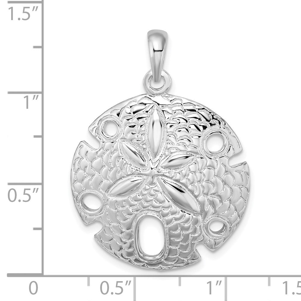 FJC Finejewelers 925 Sterling Silver Rhodium Plated Polished Large Sand Dollar Charm 33 x 24 mm