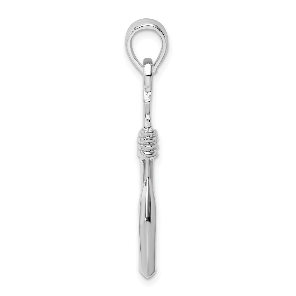 FJC Finejewelers 925 Sterling Silver Polished 3D Large Fish Hook with Rope Charm 35 x 12 mm